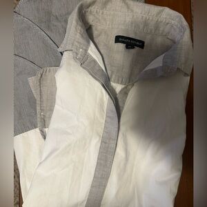 Banana republic mixed media long sleeve button up